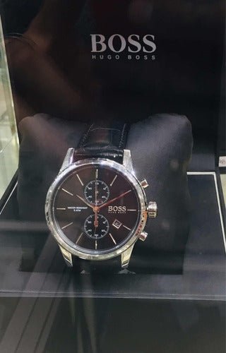  Shop Authentic Hugo Boss Jet Black Dial Black Leather Strap Watch for Men - 1513279 - Luxxuri