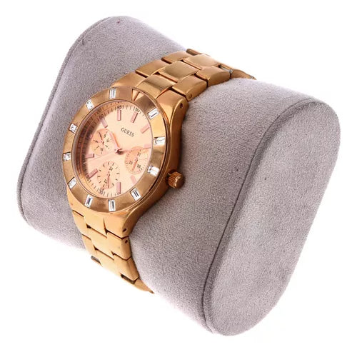  Shop Authentic Guess Glisten Multifunction Quartz Rose Gold Dial Rose Gold Steel Strap Watch For Women - W16017L1 - Luxxuri
