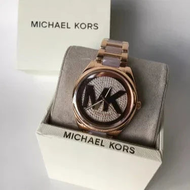  Shop Authentic Michael Kors Janelle Three Hand Rose Gold Dial Two Tone Steel Strap Watch For Women - MK7089 - Luxxuri