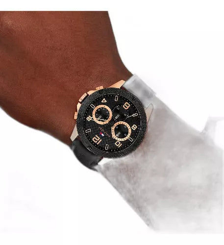  Shop Authentic Tommy Hilfiger Blaze Multifunction Black Dial Black Rubber Strap Watch For Men - 1792028 - Luxxuri