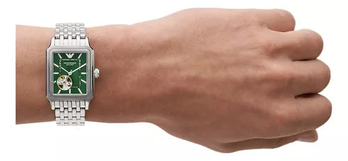  Shop Authentic Emporio Armani Meccanico Automatic Green Dial Silver Steel Strap Watch For Men - AR60067 - Luxxuri