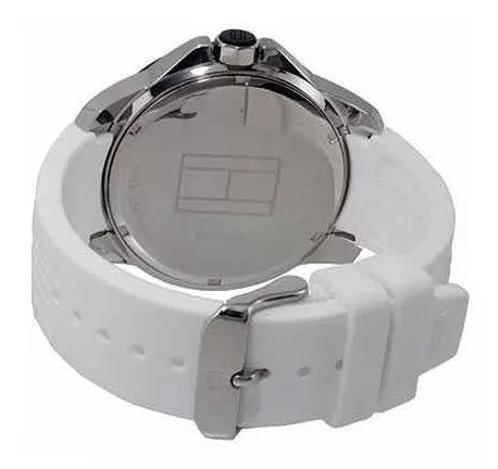  Shop Authentic Tommy Hilfiger Sport Black Dial White Rubber Strap Watch for Men - 1790986 - Luxxuri