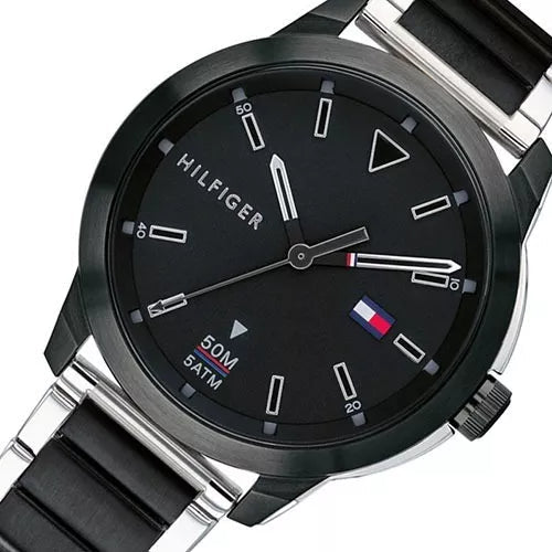  Shop Authentic Tommy Hilfiger Sneaker Quartz Black Dial Two Tone Steel Strap Watch for Men - 1791619 - Luxxuri