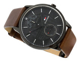  Shop Authentic Tommy Hilfiger Hunter Black Dial Brown Leather Strap Watch for Men - 1791604 - Luxxuri
