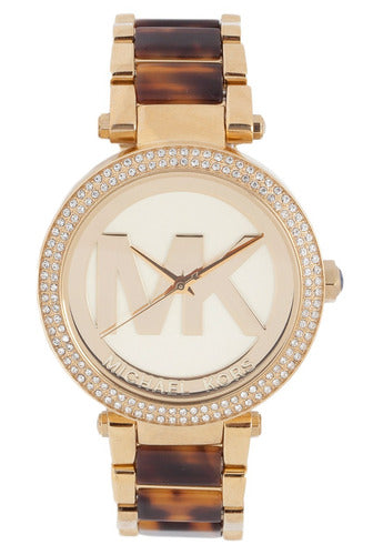  Shop Authentic Michael Kors Parker Chronograph Gold Dial Two Tone Steel Strap Watch for Women - MK6109 - Luxxuri