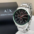  Shop Authentic Armani Exchange Hampton Chronograph Black Dial Silver Steel Strap Watch For Men - AX2163 - Luxxuri
