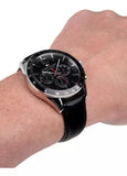  Shop Authentic Tommy Hilfiger Luke Quartz Black Dial Black Leather Strap Watch for Men - 1791117 - Luxxuri