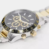  Shop Authentic Michael Kors Layton Chronograph Black Dial Two Tone Steel Strap Watch For Men - MK8784 - Luxxuri