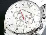  Shop Authentic Emporio Armani Sport Chronograph White Dial White Silicone Strap Watch For Men - AR5859 - Luxxuri