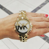  Shop Authentic Michael Kors Runway Mercer Crystals Gold Dial Gold Steel Strap Watch For Women - MK6714 - Luxxuri
