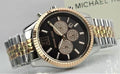  Shop Authentic Michael Kors Lexington Chronograph Crystals Black Dial Two Tone Steel Strap Watch for Men - MK8714 - Luxxuri