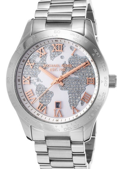 Michael Kors Layton Silver Dial Silver Steel Strap Watch for Women - MK5958