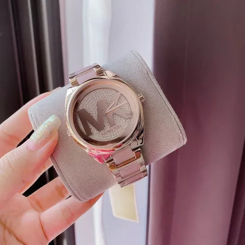  Shop Authentic Michael Kors Janelle Three Hand Rose Gold Dial Two Tone Steel Strap Watch For Women - MK7089 - Luxxuri