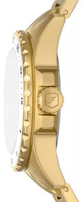 Fossil Blue Dive Three Hand White Dial Gold Steel Strap Watch For Women - ES5350