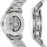  Shop Authentic Fossil Grant Automatic Skeleton Black Dial Silver Steel Strap Watch for Men - ME3103 - Luxxuri
