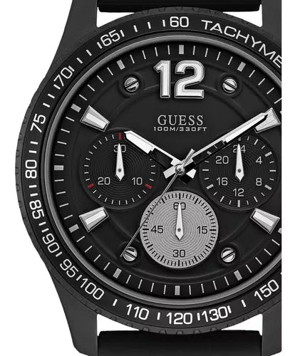  Shop Authentic Guess Fleet Chronograph Black Dial Black Rubber Strap Watch for Men - W0971G1 - Luxxuri