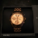  Shop Authentic Marc Jacobs Peeker Chronograph Rose Gold Dial Rose Gold Steel Strap Watch for Women - MBM3394 - Luxxuri