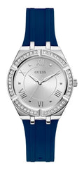  Shop Authentic Guess Cosmo Diamonds Silver Dial Blue Rubber Strap Watch for Women - GW0034L5 - Luxxuri