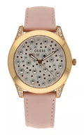  Shop Authentic Guess Wonderlust Beige Dial Pink Leather Strap Watch for Women - W1065L1 - Luxxuri