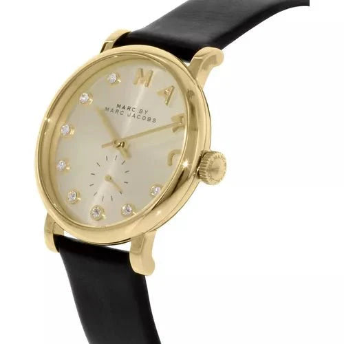  Shop Authentic Marc Jacobs Baker Gold Dial Black Leather Strap Watch for Women - MBM1399 - Luxxuri