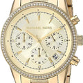  Shop Authentic Michael Kors Ritz Chronograph Gold Dial Gold Steel Strap Watch For Women - MK6597 - Luxxuri