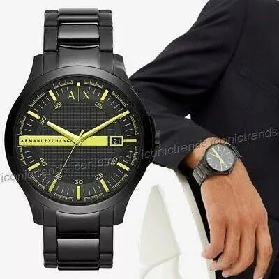  Shop Authentic Armani Exchange Hampton Black Dial Black Steel Strap Watch For Men - AX2407 - Luxxuri