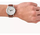  Shop Authentic Fossil Retro Pilot Chronograph Silver Dial Brown Leather Strap Watch for Men - FS5809 - Luxxuri