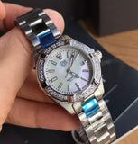  Shop Authentic Tag Heuer Aquaracer Diamonds Mother of Pearl White Dial Silver Steel Strap Watch for Women - WBD1413.BA0741 - Luxxuri