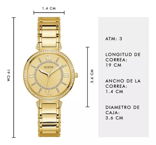  Shop Authentic Guess Montage Quartz Gold Dial Gold Steel Strap Watch For Women - GW0588L1 - Luxxuri