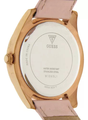  Shop Authentic Guess Wonderlust Beige Dial Pink Leather Strap Watch for Women - W1065L1 - Luxxuri