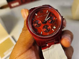  Shop Authentic Michael Kors Runway Analog Chronograph Red Dial Red Steel Strap Watch for Women - MK7436 - Luxxuri