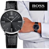  Shop Authentic Hugo Boss Jackson Black Dial Black Leather Strap Watch for Men - 1513369 - Luxxuri