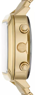 Fossil Retro Analog-Digital Gold Dial Gold Steel Strap Watch for Men - FS5889