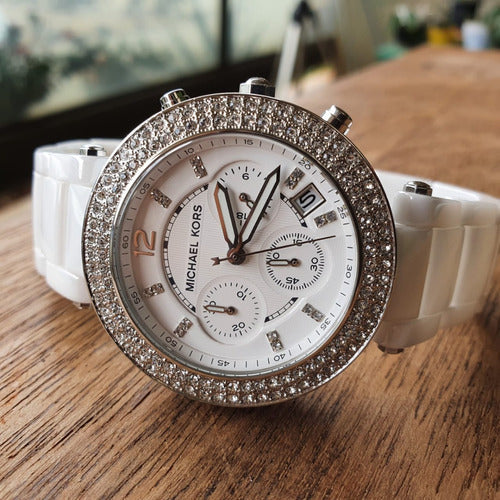  Shop Authentic Michael Kors Parker White Dial White Ceramic Strap Watch for Women - MK5654 - Luxxuri