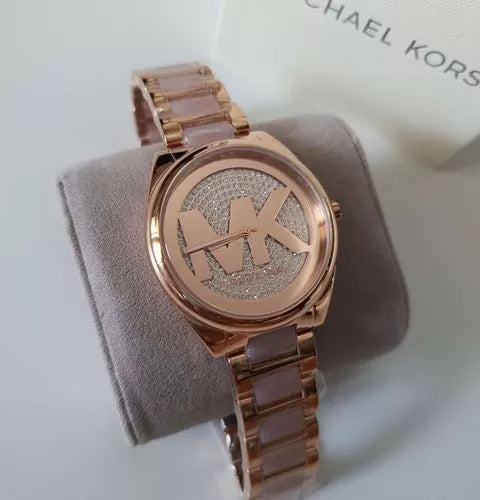 Shop Authentic Michael Kors Janelle Three Hand Rose Gold Dial Two Tone Steel Strap Watch For Women - MK7089 - Luxxuri