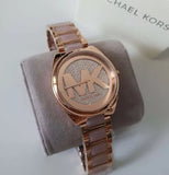  Shop Authentic Michael Kors Janelle Three Hand Rose Gold Dial Two Tone Steel Strap Watch For Women - MK7089 - Luxxuri