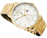  Shop Authentic Tommy Hilfiger Hunter White Dial Gold Steel Strap Watch for Men - 1791609 - Luxxuri
