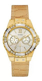  Shop Authentic Guess Limelight Quartz Silver Dial Golden Leather Strap Watch For Women - W0775L2 - Luxxuri