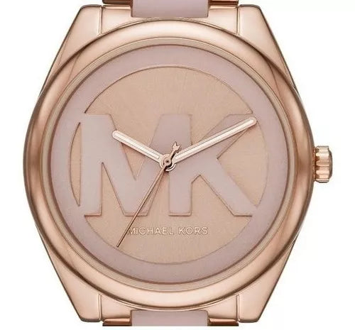  Shop Authentic Michael Kors Janelle Three Hand Rose Gold Dial Two Tone Steel Strap Watch For Women - MK7135 - Luxxuri