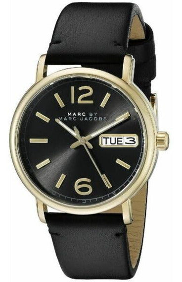  Shop Authentic Marc Jacobs Fergus Black Dial Black Leather Strap Watch for Women - MBM8651 - Luxxuri