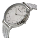  Shop Authentic Emporio Armani Kappa Silver Dial Silver Mesh Bracelet Watch For Women - AR11128 - Luxxuri