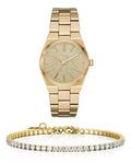  Shop Authentic Michael Kors Channing Quartz Gold Dial Gold Steel Strap Watch For Women - MK6623 - Luxxuri