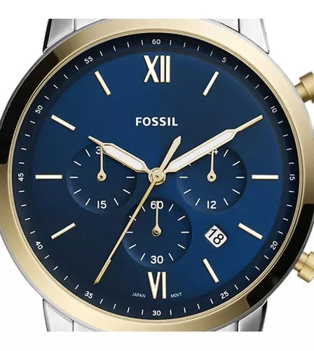  Shop Authentic Fossil Neutra Chronograph Blue Dial Two Tone Steel Strap Watch for Men - FS5706 - Luxxuri