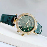  Shop Authentic Michael Kors Parker Chronograph Green Dial Green Leather Strap Watch For Women - MK6985 - Luxxuri