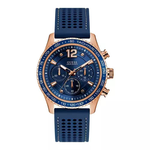  Shop Authentic Guess Fleet Blue Dial Blue Rubber Strap Watch for Men - W0971G3 - Luxxuri