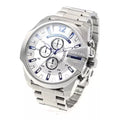  Shop Authentic Diesel Mega Chief Chronograph Silver Dial Silver Steel Strap Watch For Men - DZ4477 - Luxxuri