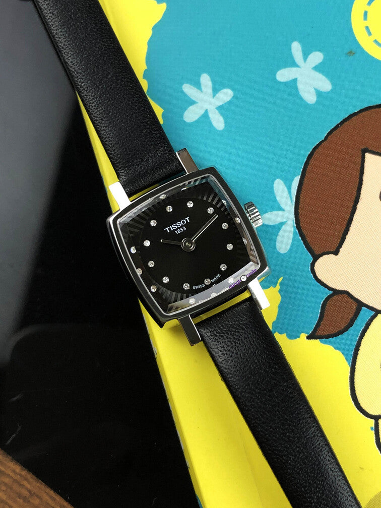  Shop Authentic Tissot Lovely Square Quartz Diamonds Black Dial Black Leather Strap Watch For Women - T058.109.16.056.00 - Luxxuri