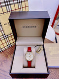  Shop Authentic Burberry The Classic Gold Dial Red Leather Strap Watch for Women - BU10102 - Luxxuri