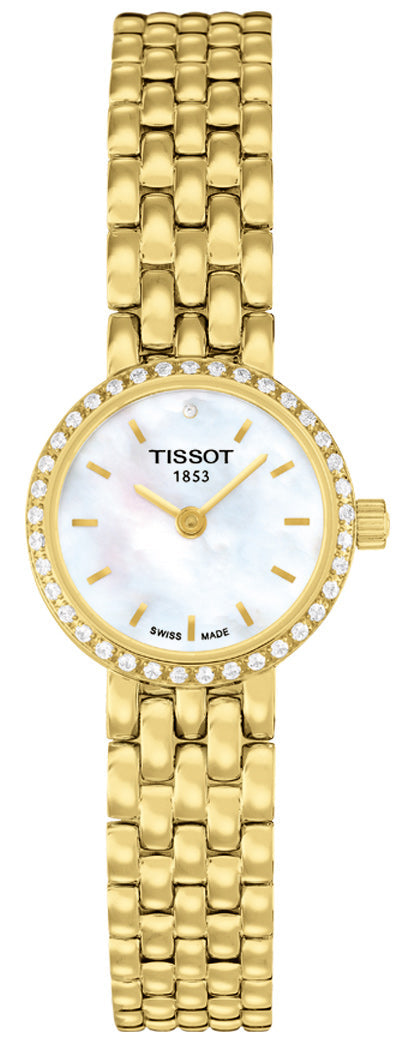  Shop Authentic Tissot T-Lady Lovely Mother of Pearl Dial Gold Steel Strap Watch For Women - T058.009.63.116.00 - Luxxuri