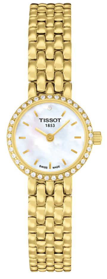  Shop Authentic Tissot T-Lady Lovely Mother of Pearl Dial Gold Steel Strap Watch For Women - T058.009.63.116.00 - Luxxuri